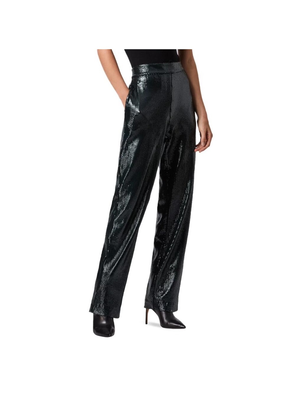 All Saints Leanna Trousers in Sequin Petrol Blue